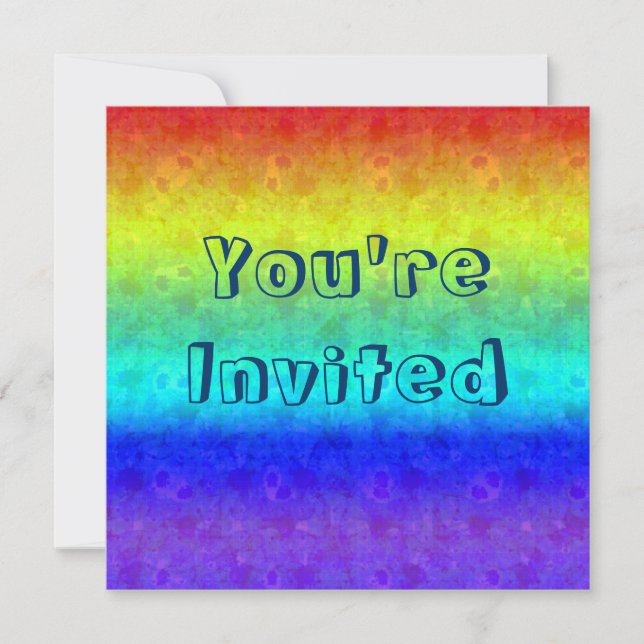 Invitaciones en arco iris suave (Anverso)