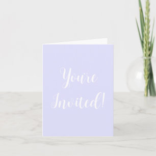 Invitaciones en blanco púrpura de Pastel Periwinkl