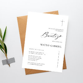 Invitaciones En Línea Española De Bautizo Blanco N