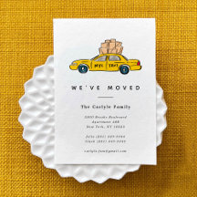 Invitaciones en movimiento de taxis amarillos de N