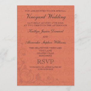 Invitaciones especiales a la boda de viñedos