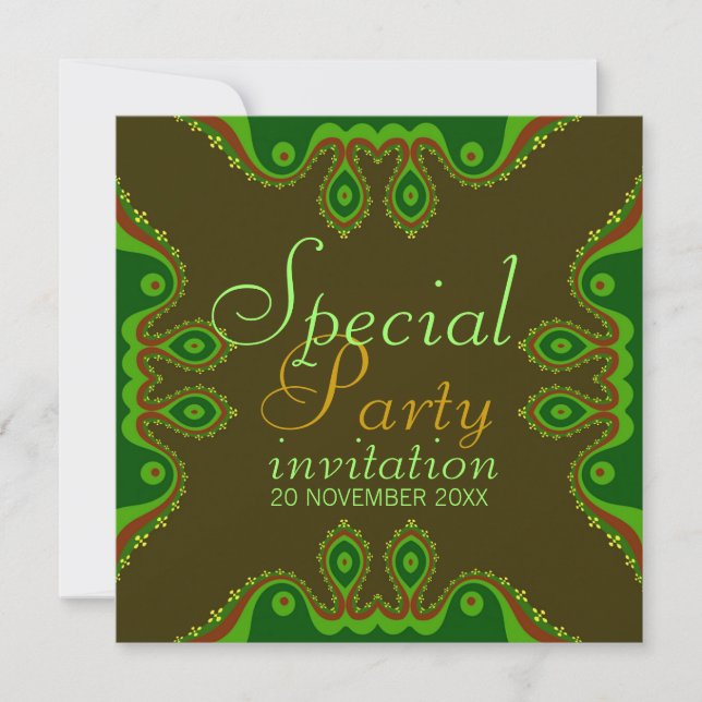 Invitaciones especiales de fiesta de la Diosa de l (Anverso)