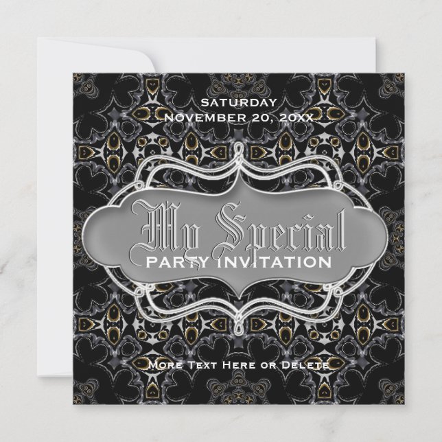 Invitaciones especiales de fiesta Tribal Medieval  (Anverso)