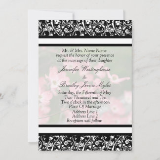 Invitaciones estacionales de Boda Dogwood rosado
