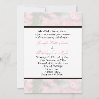 Invitaciones estacionales de Boda Dogwood rosado