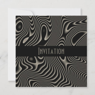 Invitaciones Estilo Abstracto Negro y Blanco Impri
