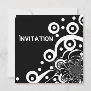 Invitaciones Estilo Negro y Blanco Espacio Claro (