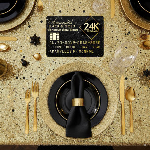 Invitaciones estilo tarjeta de crédito Black & Gol