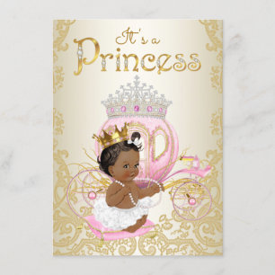 Invitaciones étnicas de princesa Baby Shower