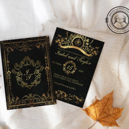 Invitaciones exclusivas de bodas góticas vintage