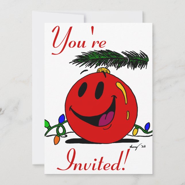 Invitaciones felices para fiestas navideñas (Anverso)