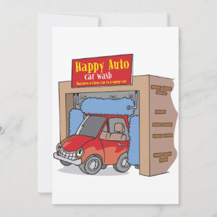 Invitaciones Felices para Lavado de Autos