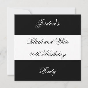 Invitaciones Fiesta Estilo Negro y Blanco