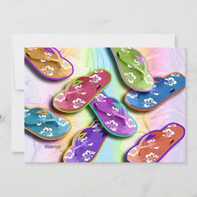 Invitaciones - Flip Flops Pop Art (Anverso)