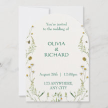 Invitaciones florales clásicas de flores silvestre