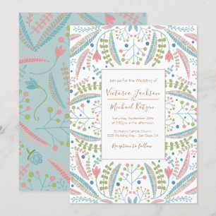 Invitaciones florales de la boda del bordado