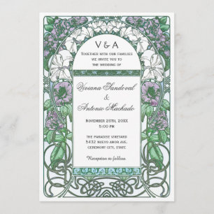 Invitaciones florales de la boda del vintage de