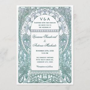 Invitaciones florales de la boda del vintage V