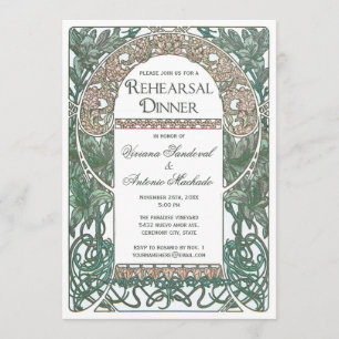 Invitaciones florales de la cena del ensayo del