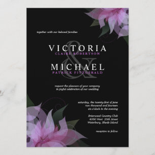 Invitaciones florales de la lavanda y de la boda