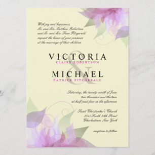 Invitaciones florales de marfil de la boda de la