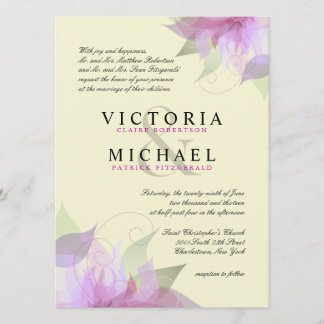 Invitaciones florales de marfil de la boda de la