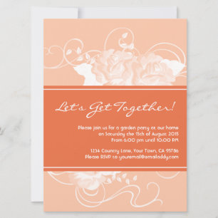 Invitaciones florales de Tangerine Fiesta Jardín