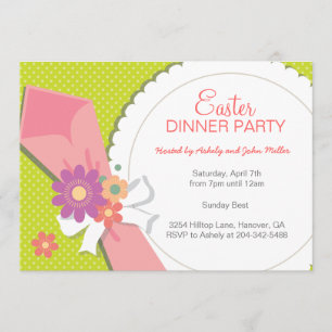 Invitaciones florales del fiesta de cena