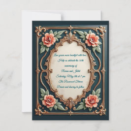 Invitaciones Florales Impresas con Dorado y Rubor