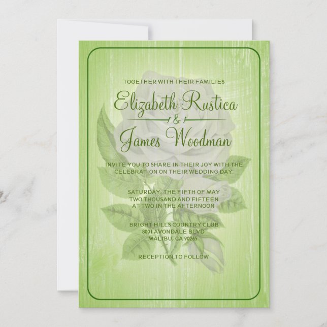 Invitaciones florales rústicas de la boda de la (Anverso)