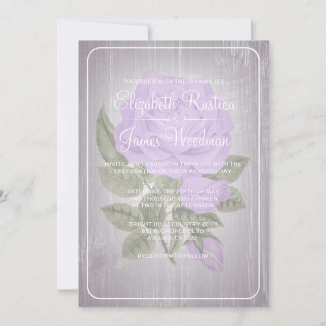 Invitaciones florales rústicas de la boda de la (Anverso)