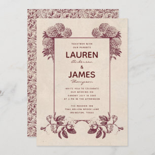 Invitaciones Florales Vintage I Retro Botánico