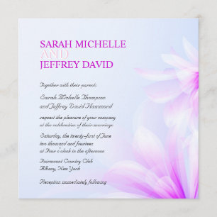 Invitaciones florales violetas azules de la boda