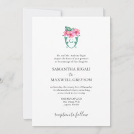 Invitaciones formales a bodas botánicas tropicales