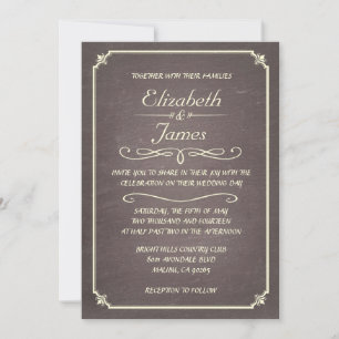 Invitaciones formales a la boda de tablero de pape