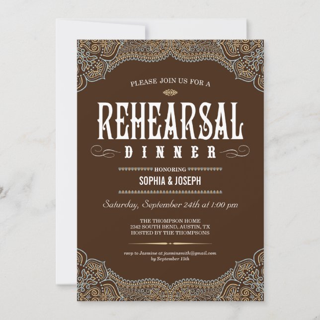 Invitaciones formales a la cena de Paisley (Anverso)