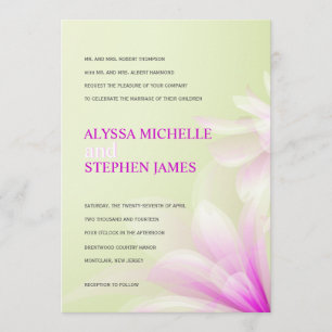Invitaciones formales a la floral verde púrpura de