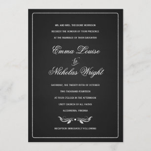 Invitaciones formales de la boda de la tipografía