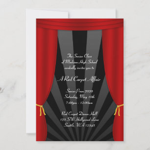 Invitaciones formales de la pantalla roja de Holly