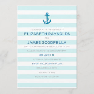 Invitaciones formales de matrimonio náutico