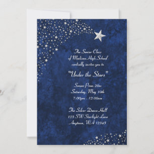 Invitaciones formales de Silver Falling Stars Blue