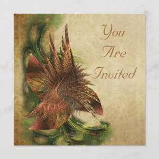 Invitaciones fractales de flor de paraíso