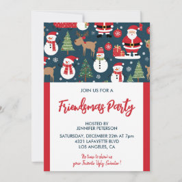 Invitaciones Friendsmas árboles de Navidad muñeco