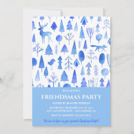 Invitaciones Friendsmas Árboles Hermosos de Acuare