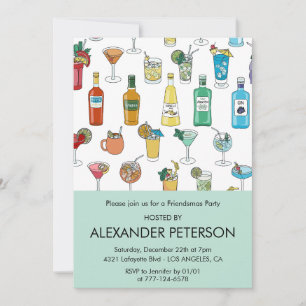 invitaciones Friendsmas Cóctel Contemporáneo