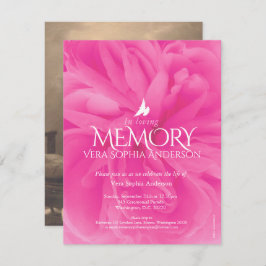 Invitaciones funerarias al funerario rosa rosado