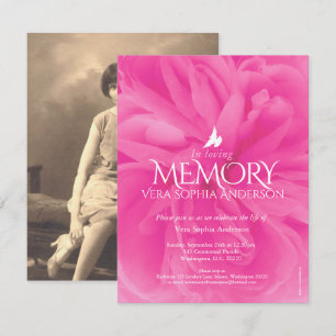 Invitaciones funerarias al funerario rosa rosado