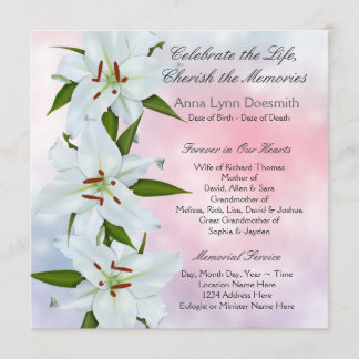 Invitaciones funerarias de Lirio Blanco