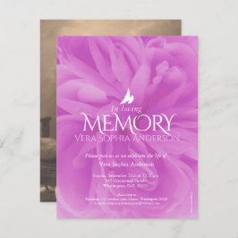 Invitaciones funerarias en rosa púrpura