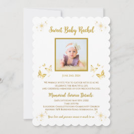 Invitaciones funerarias personalizadas para niñas 
